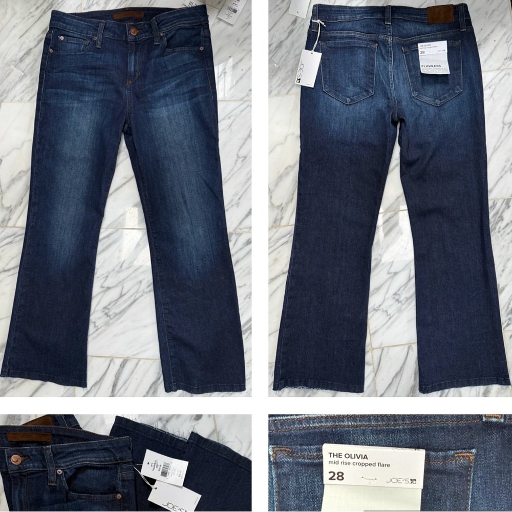 JOE’S THE OLIVIA JEANS MID RISE CROPPED FLARE JEANS